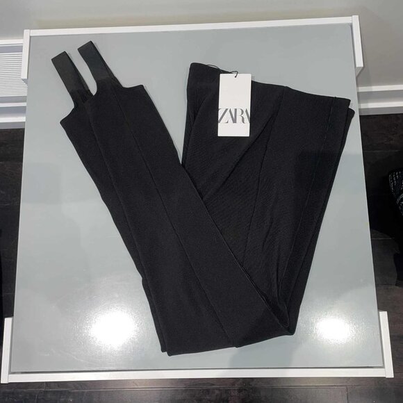 ZARA Stirrup Pant – Size L – NEW WITH TAGS - Black - Picture 1 of 9